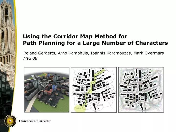 using the corridor map method for path planning for a large number of characters