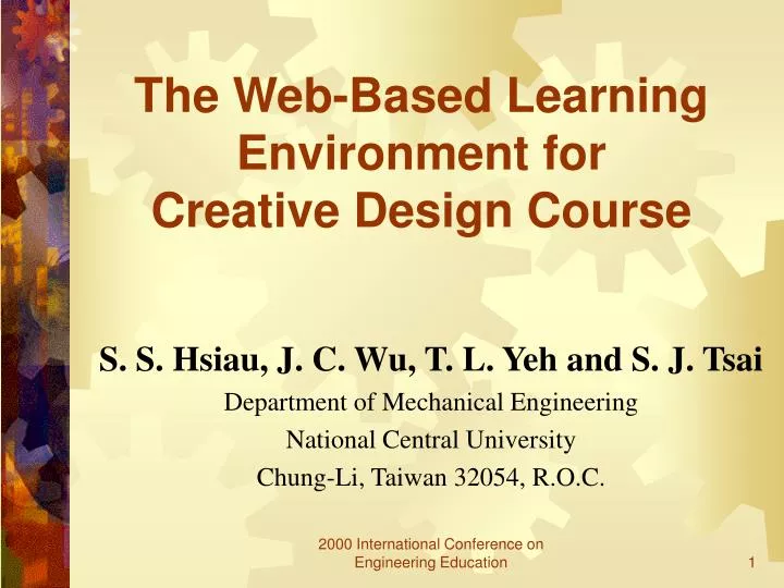 the web based learning environment for creative design course