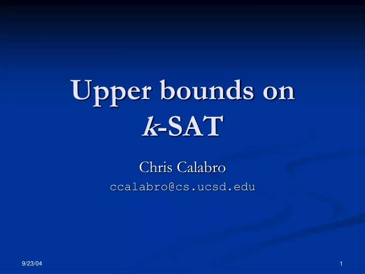upper bounds on k sat