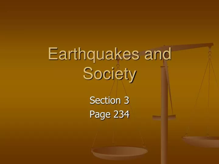 earthquakes and society