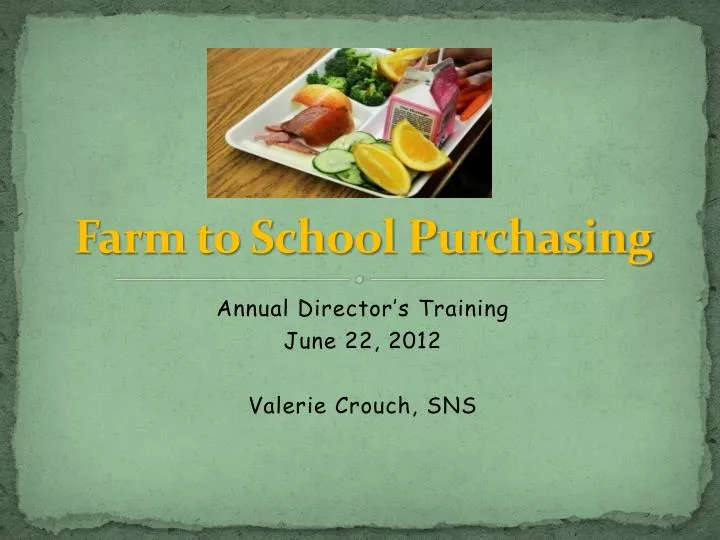 farm to school purchasing