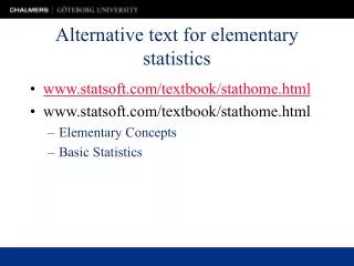 Alternative text for elementary statistics