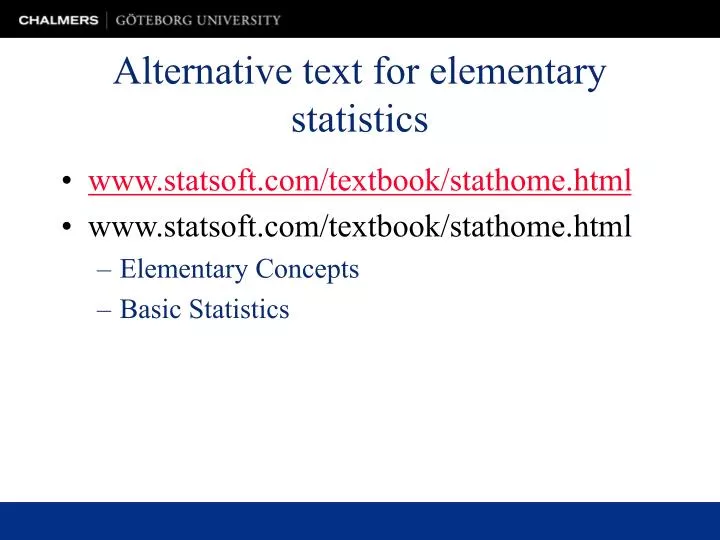 alternative text for elementary statistics