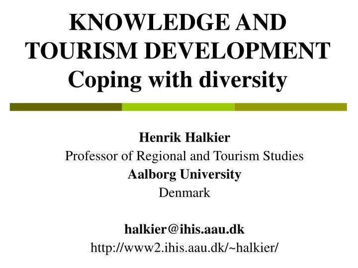 knowledge and tourism development coping with diversity