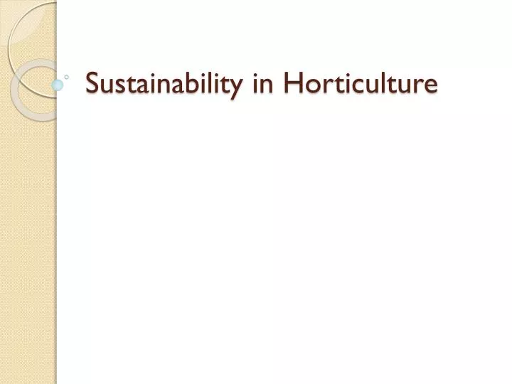 sustainability in horticulture