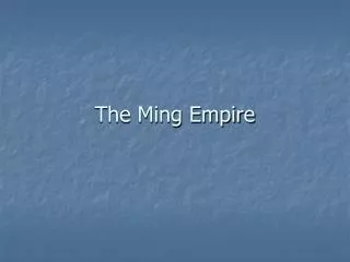 The Ming Empire