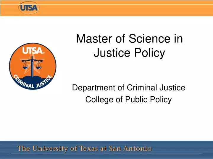 master of science in justice policy