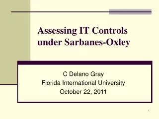 Assessing IT Controls under Sarbanes-Oxley