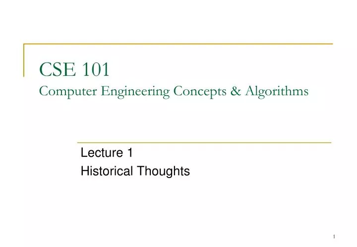 cse 101 computer engineering concepts algorithms