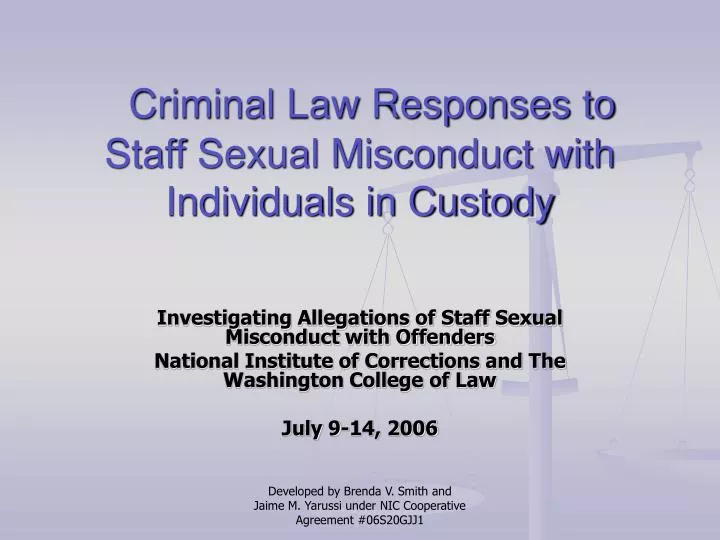 criminal law responses to staff sexual misconduct with individuals in custody