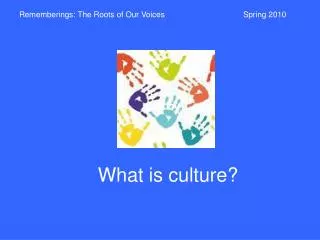 What is culture?