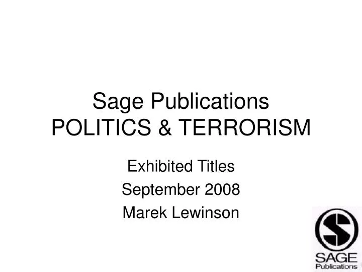 sage publications politics terrorism