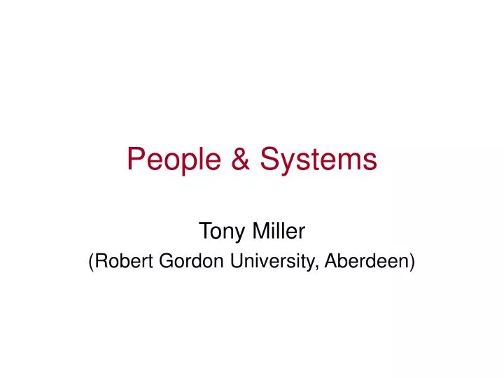 people systems