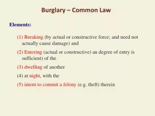 burglary common law