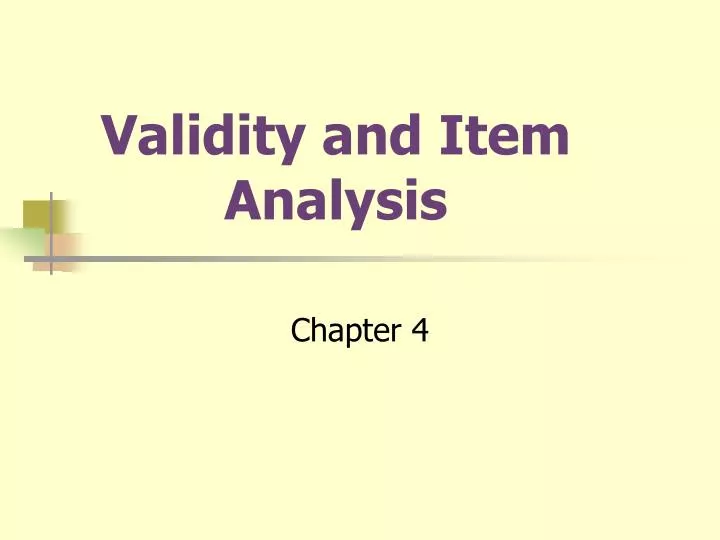 validity and item analysis