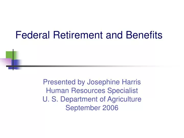 federal retirement and benefits