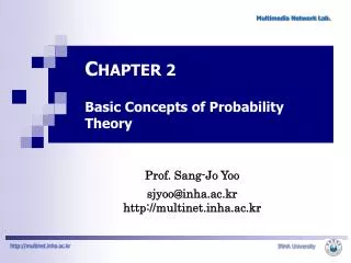 C HAPTER 2 Basic Concepts of Probability Theory