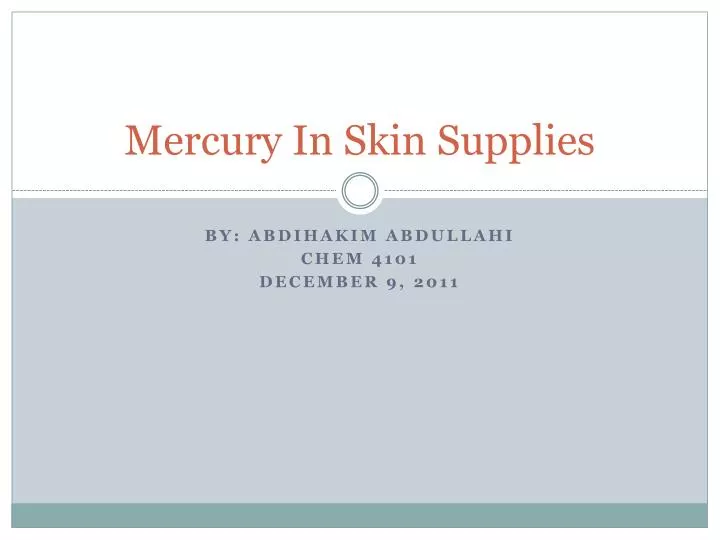 mercury in skin supplies