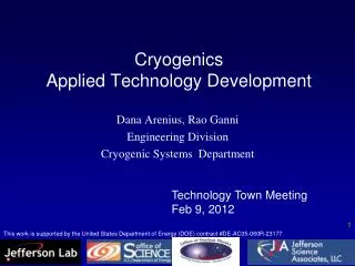 Cryogenics Applied Technology Development