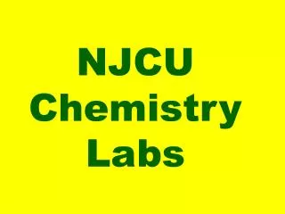 NJCU Chemistry Labs