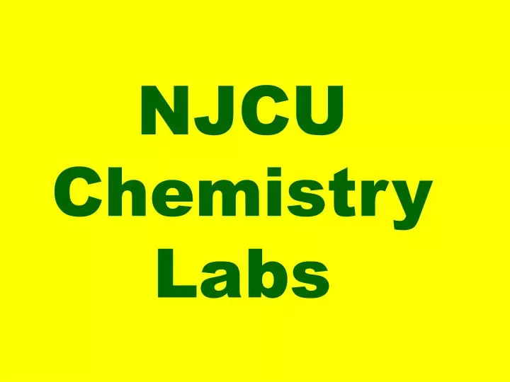 njcu chemistry labs