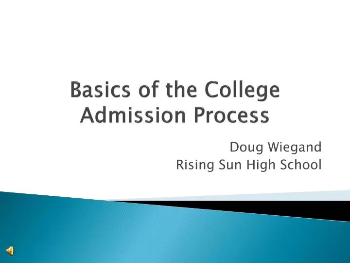 basics of the college admission process