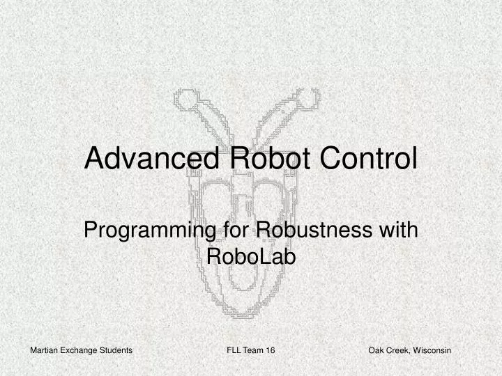 advanced robot control