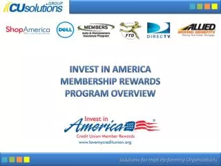 Invest in America Membership Rewards Program Overview