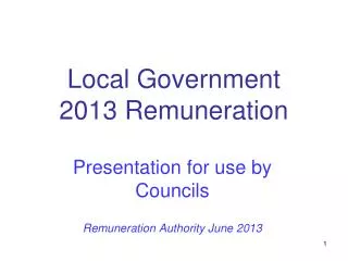 Local Government 2013 Remuneration