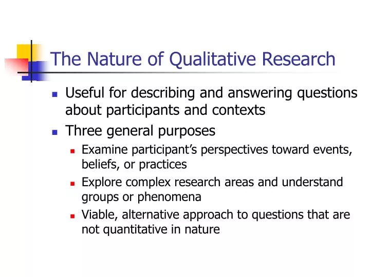 the nature of qualitative research