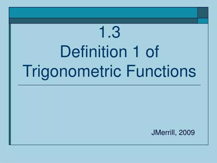 1 3 definition 1 of trigonometric functions