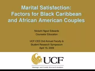 Marital Satisfaction: Factors for Black Caribbean and African American Couples