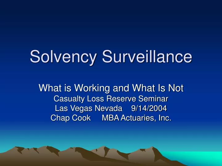 solvency surveillance