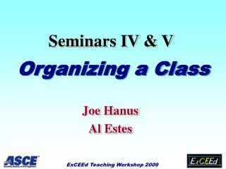 Seminars IV &amp; V