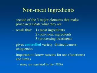 Non-meat Ingredients