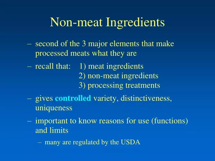 non meat ingredients