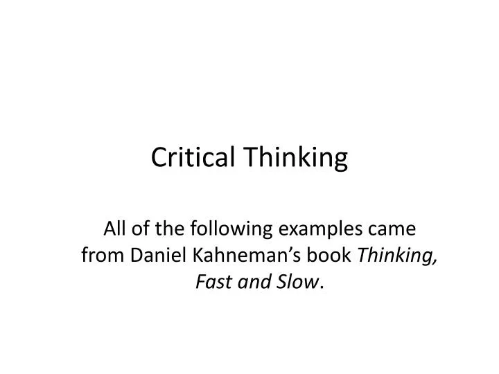 critical thinking