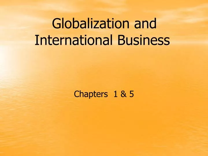 globalization and international business