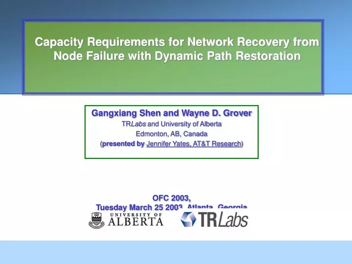 capacity requirements for network recovery from node failure with dynamic path restoration