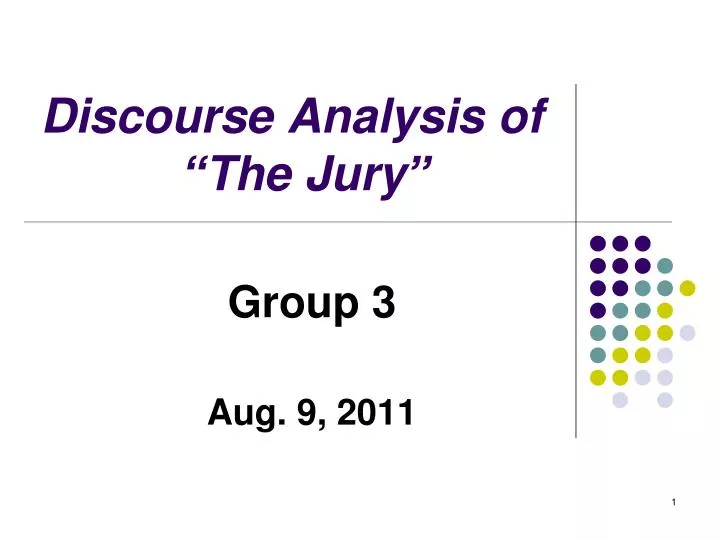 discourse analysis of the jury