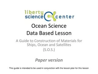 Ocean Science Data Based Lesson