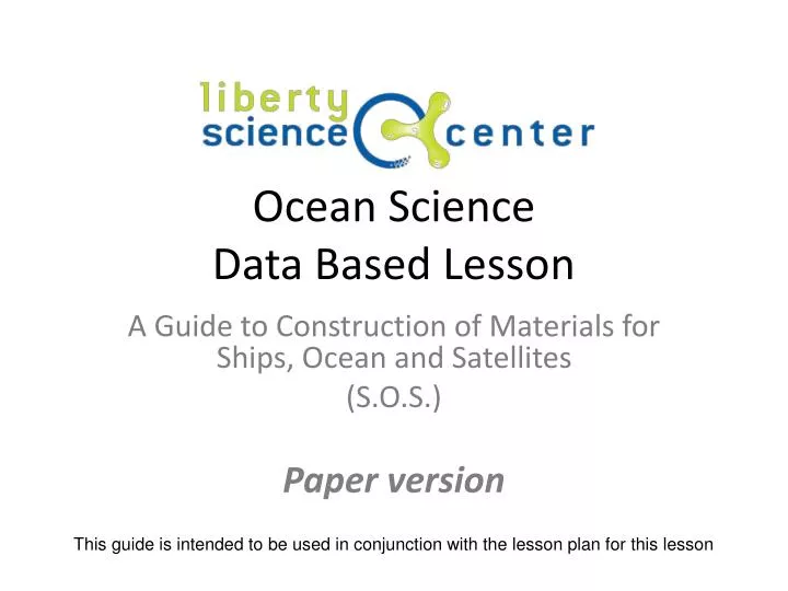 ocean science data based lesson