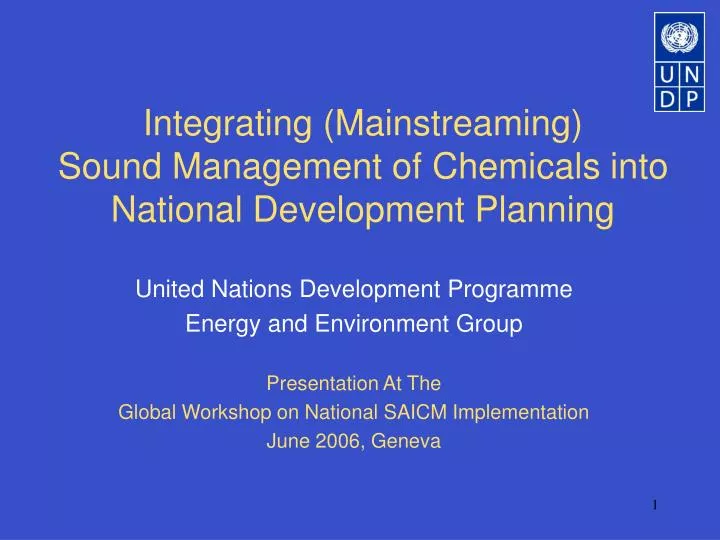 integrating mainstreaming sound management of chemicals into national development planning