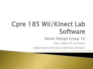 Cpre 185 Wii/Kinect Lab Software