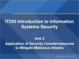 IT255 Introduction to Information Systems Security Unit 2