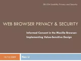 Web Browser Privacy &amp; Security