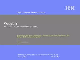 Websight Visualizing the Execution of Web Services