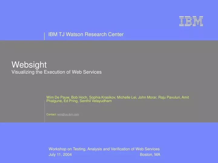 websight visualizing the execution of web services