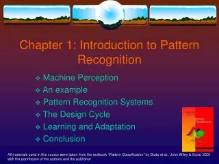 Chapter 1: Introduction to Pattern Recognition