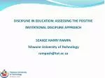 OVERVIEW: POSITIVE INVITATIONAL DISCIPLINE - slide 1